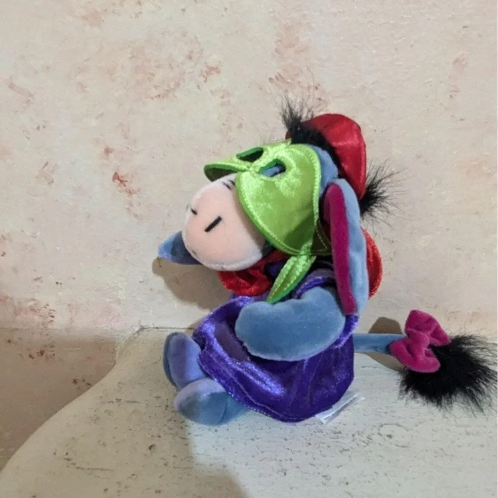 Disney Store Eeyore Halloween Masquerade Plush Bean Bag Purple Cape‎  Mask 8